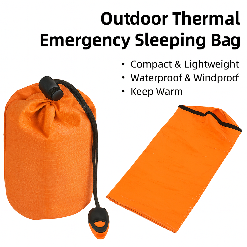 Ultra-light Waterproof Bivy Sack Emergency Sleeping Bag – Thermal Blanket, Envelope Style, Multi-Purpose Survival Gear for Camping, Hiking, and Outdoor Emergency Preparedness