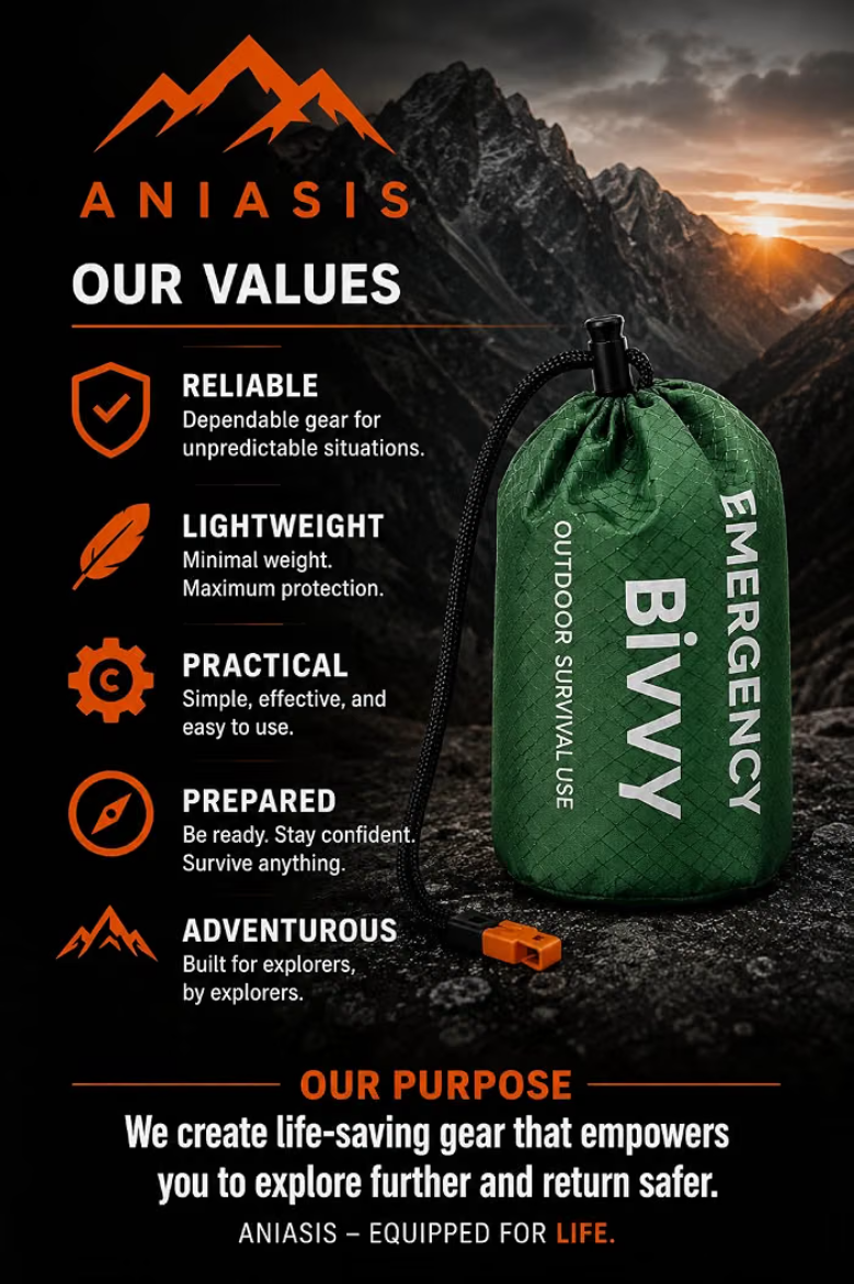 Ultra-light Waterproof Bivy Sack Emergency Sleeping Bag – Thermal Blanket, Envelope Style, Multi-Purpose Survival Gear for Camping, Hiking, and Outdoor Emergency Preparedness