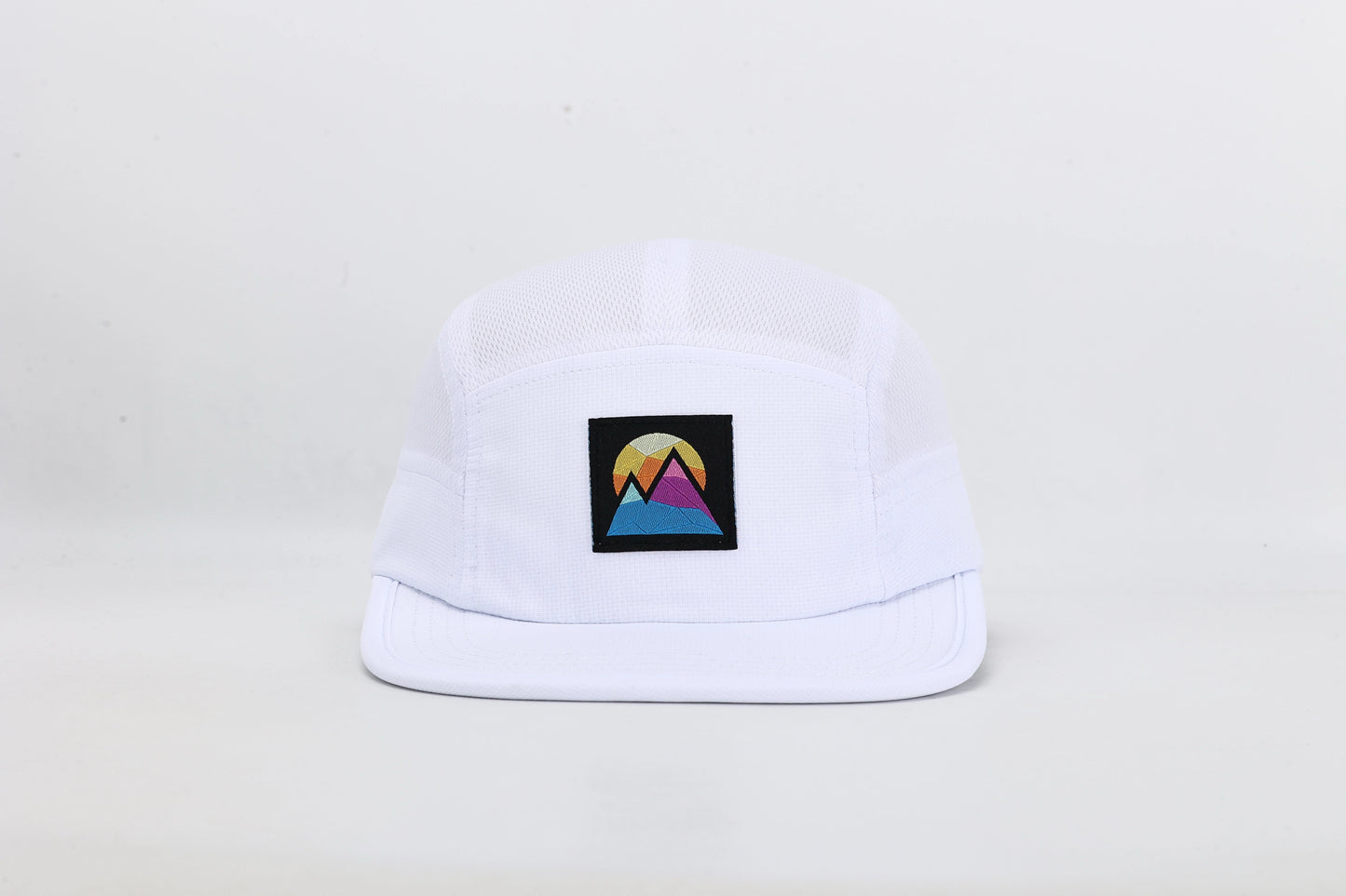White Polyester Snapback Hat with Woven Label Logo & Magnetic Back Strap