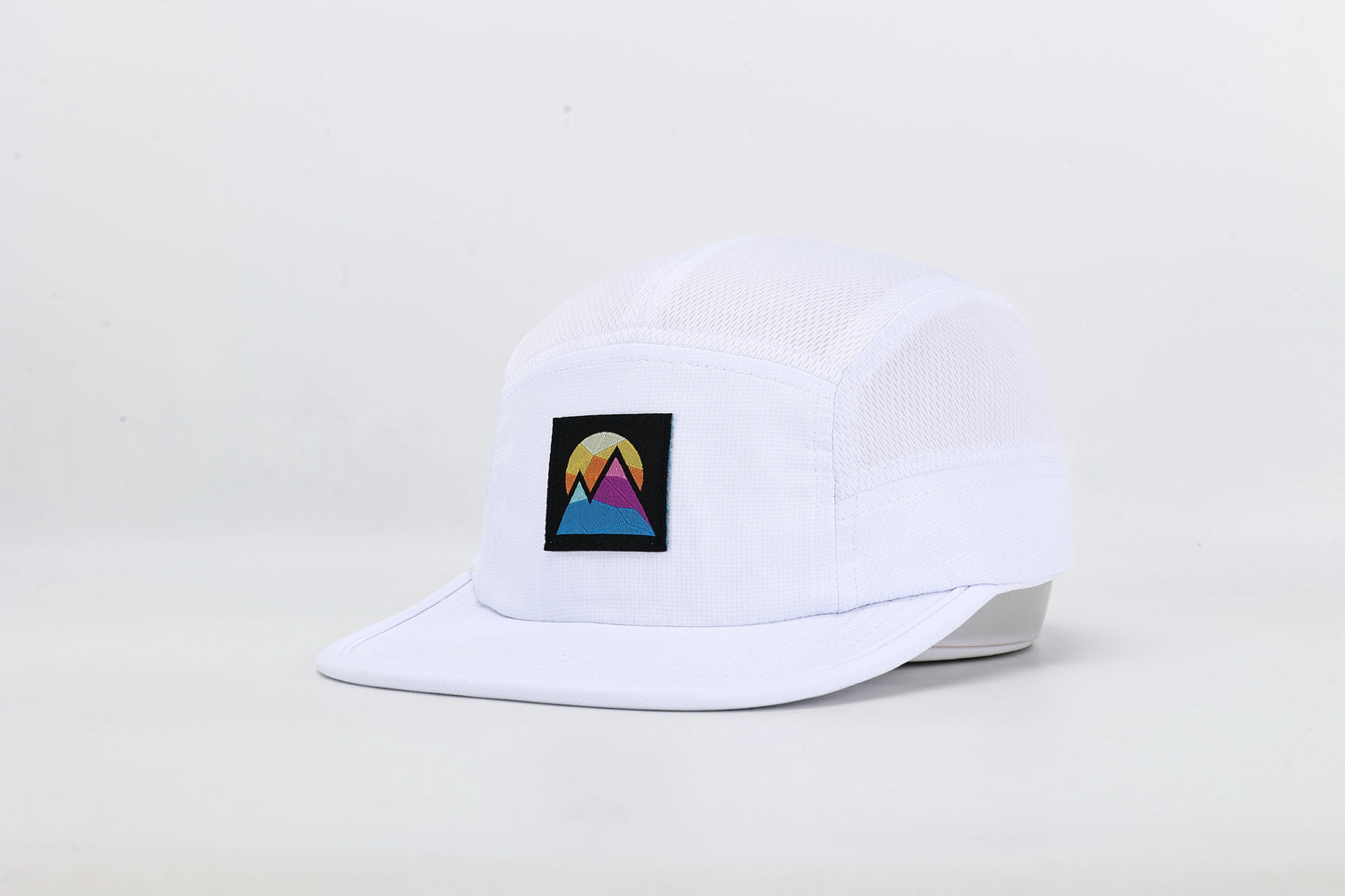 White Polyester Snapback Hat with Woven Label Logo & Magnetic Back Strap