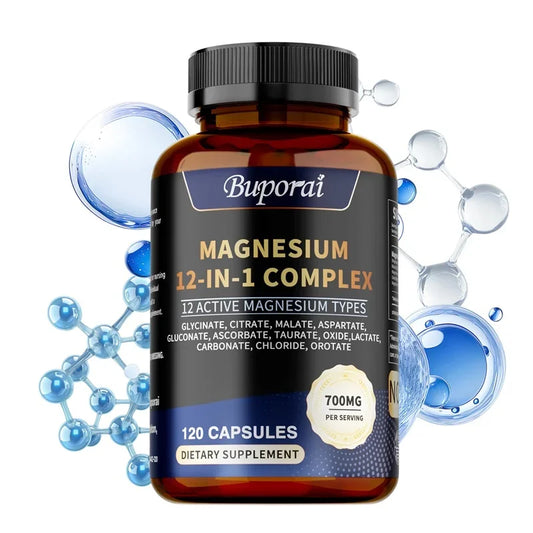 Magnesium Complex Capsules - Supports Bone, Digestive and Sleep Health, Relieves Leg Cramps, Soothes Nerves and Boosts Energy